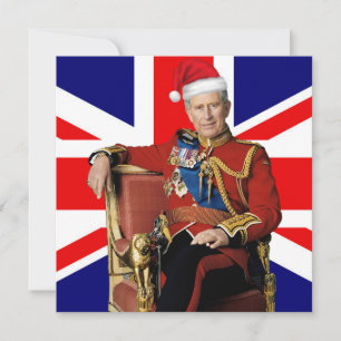 Cartes Pour Fêtes Annuelles Joyeux Noël britannique roi Charles III 