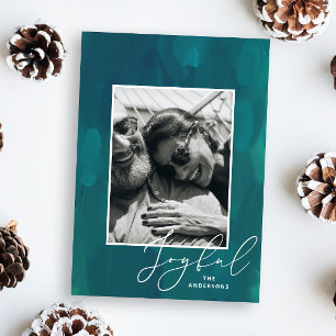 Cartes Pour Fêtes Annuelles Joyeux Noël. Brosse à huile verte abstraite modern