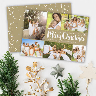 Cartes Pour Fêtes Annuelles Joyeux Noël Brush Script Stars Classic 6 Photo