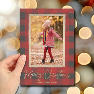 Cartes Pour Fêtes Annuelles Joyeux Noël Buffalo Check Photo