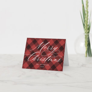 Cartes Pour Fêtes Annuelles Joyeux Noël Buffalo Check Red