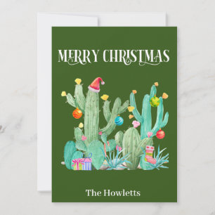 Cartes Pour Fêtes Annuelles Joyeux Noël Cactus Désert du Sud-Ouest