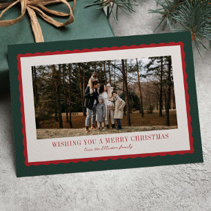 Cartes Pour Fêtes Annuelles Joyeux Noël cadre photo rouge et vert