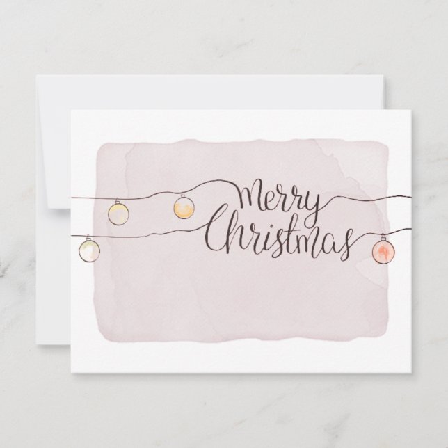 Cartes Pour Fêtes Annuelles Joyeux Noël Calligraphie Éclairage à chaîne de scr (Devant)