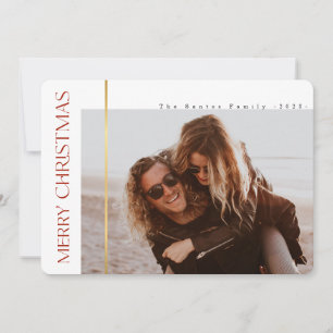 Cartes Pour Fêtes Annuelles Joyeux Noël calligraphie rouge Élégant 2 Photo Ho