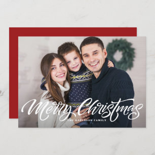 Cartes Pour Fêtes Annuelles Joyeux Noël Calligraphie superposition photo