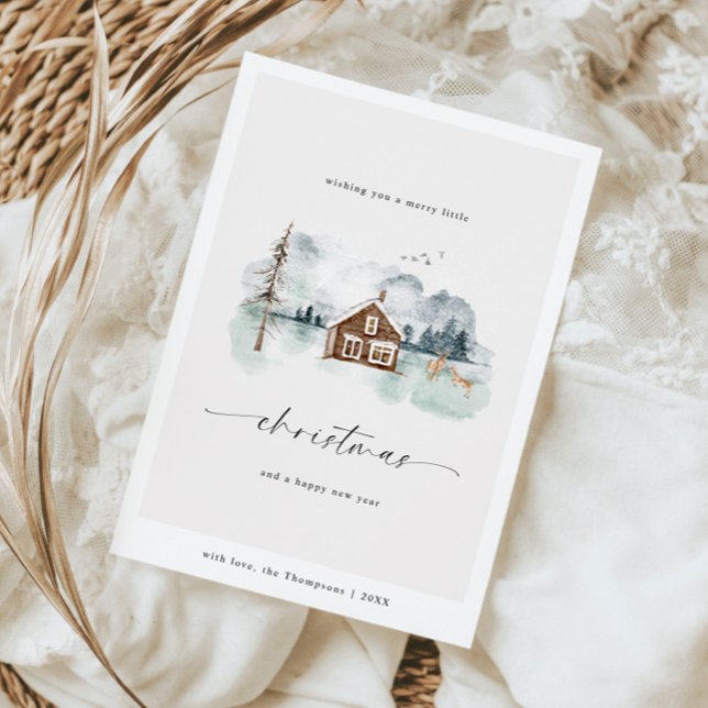 Cartes Pour Fêtes Annuelles Joyeux Noël Calme Paysage d'hiver (Créateur téléchargé)