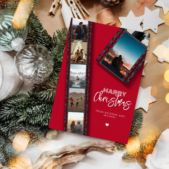 Cartes Pour Fêtes Annuelles Joyeux Noël Caméra Roll 6 Photo Collage (Créateur téléchargé)