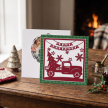 Joyeux Noël Camion Arbre de Noël Faux Découpe en P