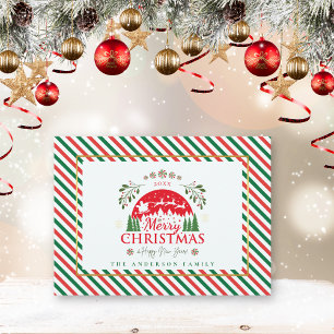 Cartes Pour Fêtes Annuelles Joyeux Noël Cannelle Bonbon Menthe Poivrée Rouge &