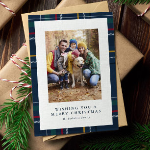 Cartes Pour Fêtes Annuelles Joyeux Noël carreau marine une photo