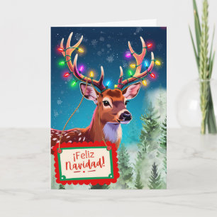 Cartes Pour Fêtes Annuelles Joyeux Noël Cerf Répandant la Joie et la Félicité
