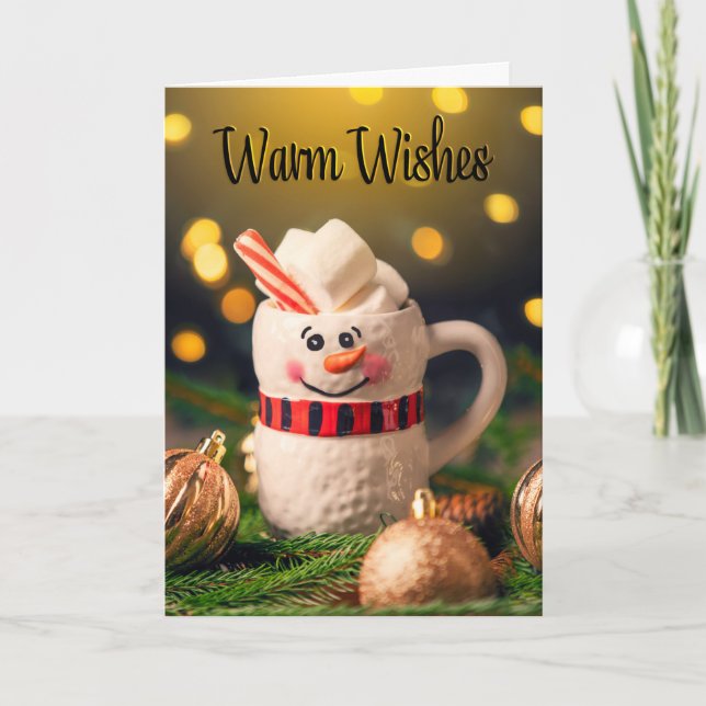 Cartes Pour Fêtes Annuelles Joyeux Noël Chaleureux Snowman Mug (Devant)