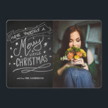 Cartes Pour Fêtes Annuelles Joyeux Noël Chalkboard Script photo de vacances<br><div class="desc">Joyeux Noël Chalkboard Script photo de vacances</div>