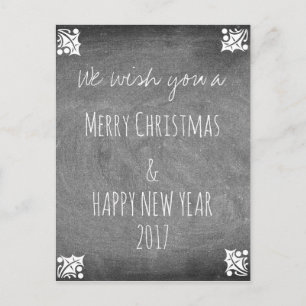 Cartes Pour Fêtes Annuelles Joyeux Noël Chalkboard Typographie Holly