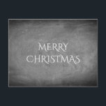 Cartes Pour Fêtes Annuelles Joyeux Noël Chalkboard Typographie noir blanc<br><div class="desc">Joyeux Noël Chalkboard Blackboard Look Élégant écriture manuscrite Typographie Gris Noir Blanc Vacances Cadeaux</div>