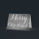 Cartes Pour Fêtes Annuelles Joyeux Noël Chalkboard Typographie noir blanc<br><div class="desc">Joyeux Noël Chalkboard Blackboard Look Élégant écriture manuscrite Typographie Gris Noir Blanc Fête Carte de voeux,  vous pouvez ajouter du texte et votre nom</div>