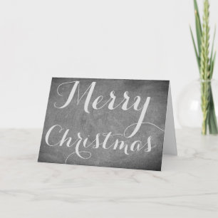 Cartes Pour Fêtes Annuelles Joyeux Noël Chalkboard Typographie noir blanc