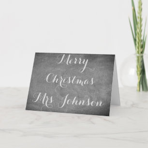 Cartes Pour Fêtes Annuelles Joyeux Noël Chalkboard Typographie noir blanc