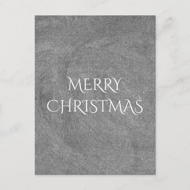 Cartes Pour Fêtes Annuelles Joyeux Noël Chalkboard Typographie noir blanc (Devant)