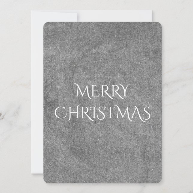 Cartes Pour Fêtes Annuelles Joyeux Noël Chalkboard Typographie noir blanc (Devant)