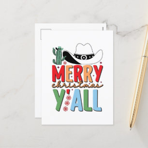 Cartes Pour Fêtes Annuelles Joyeux Noël chapeau de cow-boy occidental Vacances