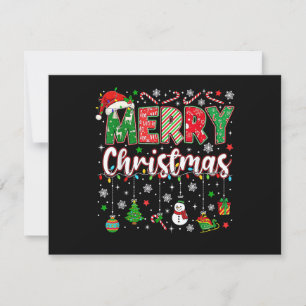 Cartes Pour Fêtes Annuelles Joyeux Noël Chapeau Rouge de Père Noël Renne Santa