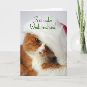 Cartes Pour Fêtes Annuelles Joyeux Noël - Chat au chapeau de Père Noël