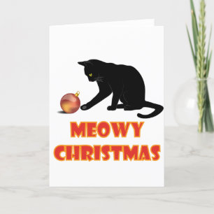 Cartes Pour Fêtes Annuelles Joyeux Noël Chat Drôle Meowy