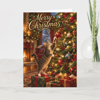 Cartes Pour Fêtes Annuelles Joyeux Noël Chat Fêtes de fin d'année