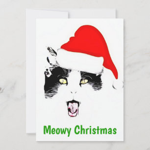 Cartes Pour Fêtes Annuelles Joyeux Noël chat mignon miaulant