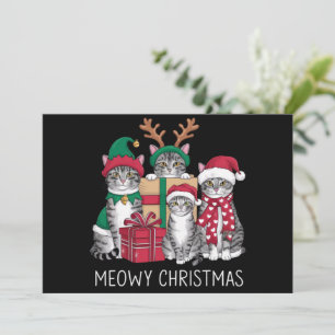 Cartes Pour Fêtes Annuelles Joyeux Noël chat Xmas drôle amateur de chats