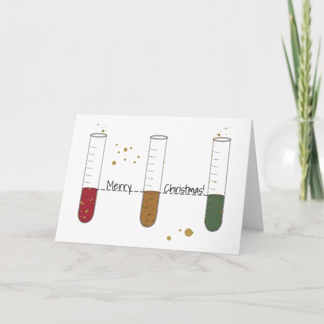 Cartes Pour Fêtes Annuelles Joyeux Noël Chem Science Test Tube Lab Enseignant (Devant)