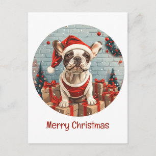 Cartes Pour Fêtes Annuelles Joyeux Noël Chien de Chien de Chien de Père Noël