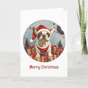 Cartes Pour Fêtes Annuelles Joyeux Noël Chien de Chien de Chien de Père Noël