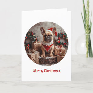 Cartes Pour Fêtes Annuelles Joyeux Noël Chien de Chien de Chien de Père Noël