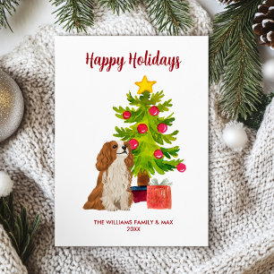 Cartes Pour Fêtes Annuelles Joyeux Noël Chien Épagneul Personnalisé