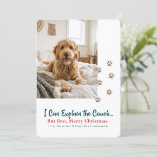 Cartes Pour Fêtes Annuelles Joyeux Noël Chien Photo de Chien Drôle Lettre Main