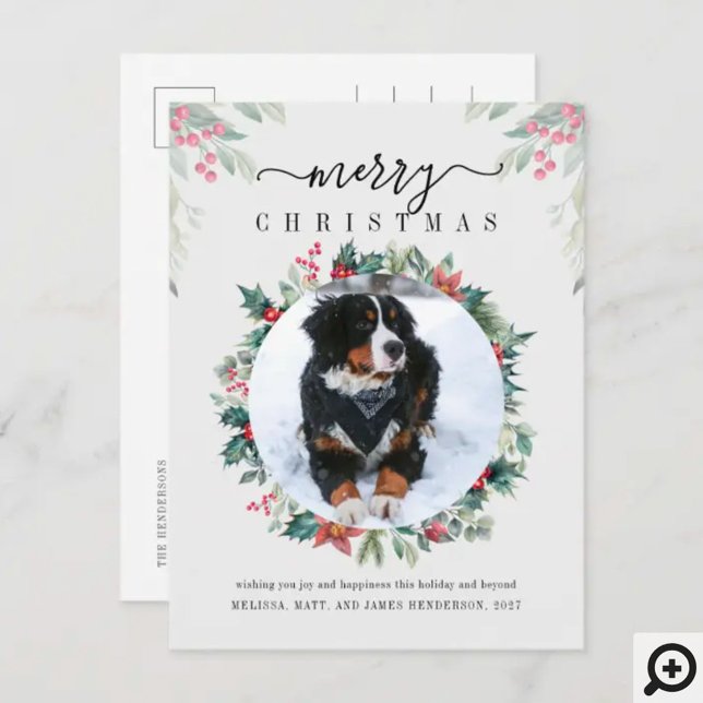 Cartes Pour Fêtes Annuelles Joyeux Noël Chien Photo Mistletoe (Créateur téléchargé)