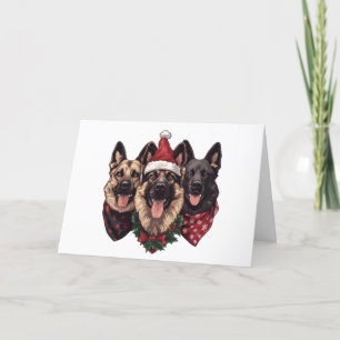 Cartes Pour Fêtes Annuelles Joyeux Noël Chiens bergers allemands