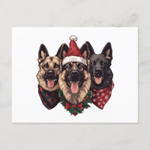 Cartes Pour Fêtes Annuelles Joyeux Noël Chiens bergers allemands