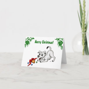 Cartes Pour Fêtes Annuelles Joyeux Noël ! Chiot avec Bell et Ball