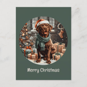 Cartes Pour Fêtes Annuelles Joyeux Noël Chocolat Labrador Retriever Chien