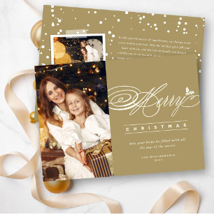 Cartes Pour Fêtes Annuelles Joyeux Noël Classic Script Photo Élégant Chic