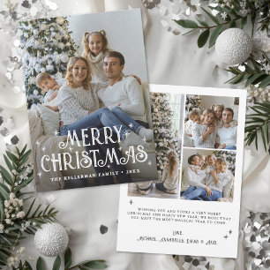 Cartes Pour Fêtes Annuelles Joyeux Noël Classique Élégant Photo 