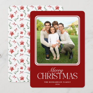 Cartes Pour Fêtes Annuelles Joyeux Noël Classique Minimaliste Photo Noël