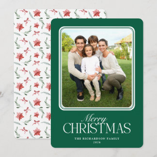 Cartes Pour Fêtes Annuelles Joyeux Noël Classique Minimaliste Photo Noël