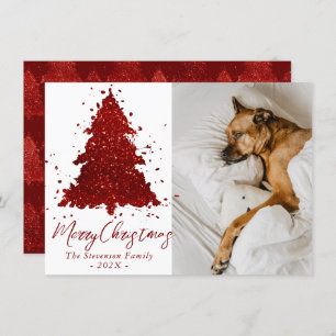 Cartes Pour Fêtes Annuelles Joyeux Noël classique   Photo de l'arbre du Crimso