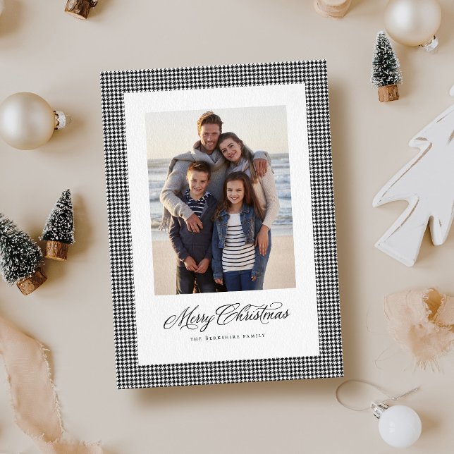 Cartes Pour Fêtes Annuelles Joyeux Noël classique pied-de-chaussée une photo (Créateur téléchargé)