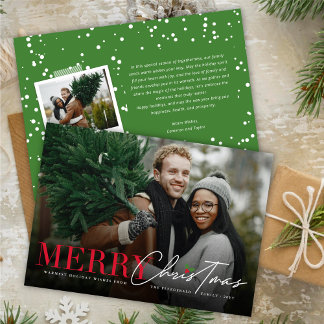 Cartes Pour Fêtes Annuelles Joyeux Noël classique Script Simple Photo moderne